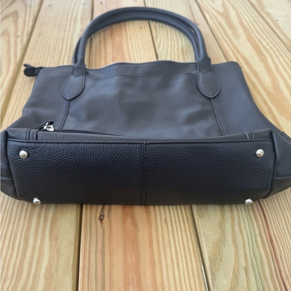 Vintage Lodis Black Leather Tote Bag - Picture 4 of 10